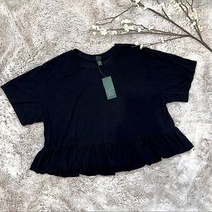 Ladies super cute black crop top T-shirt